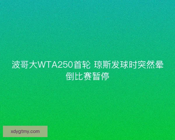 波哥大WTA250首轮 琼斯发球时突然晕倒比赛暂停