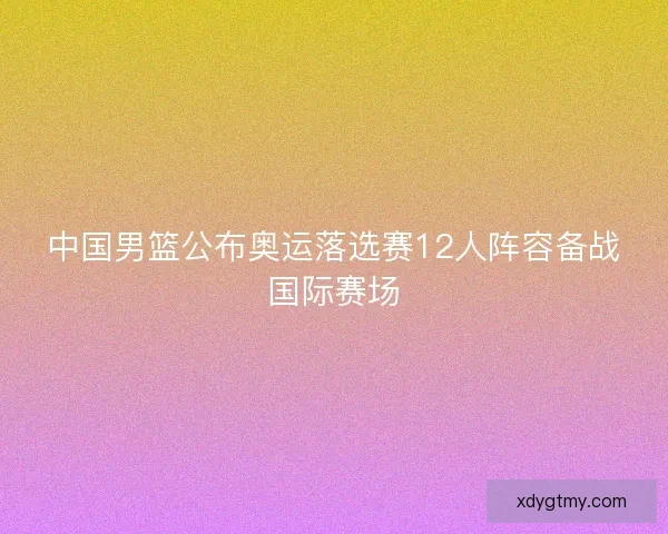 中国男篮公布奥运落选赛12人阵容备战国际赛场